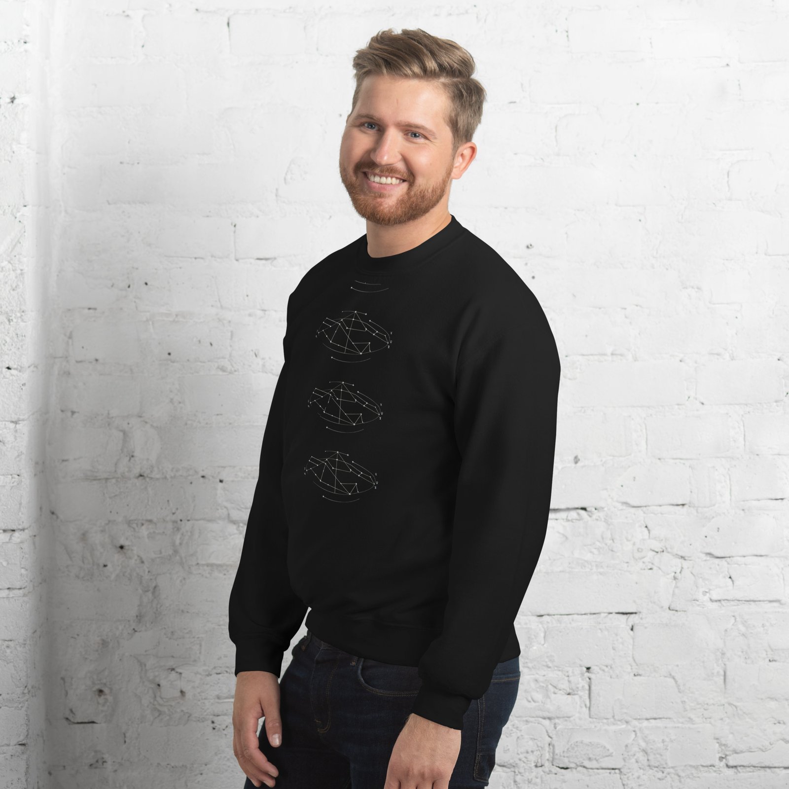 Starry constellation black Unisex Sweatshirt - Image 3